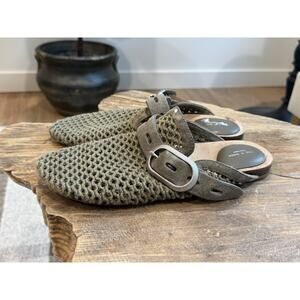 Rag And Bone Ansley Slide Mule slip On Woven Mesh Shoes 38 8 Green
